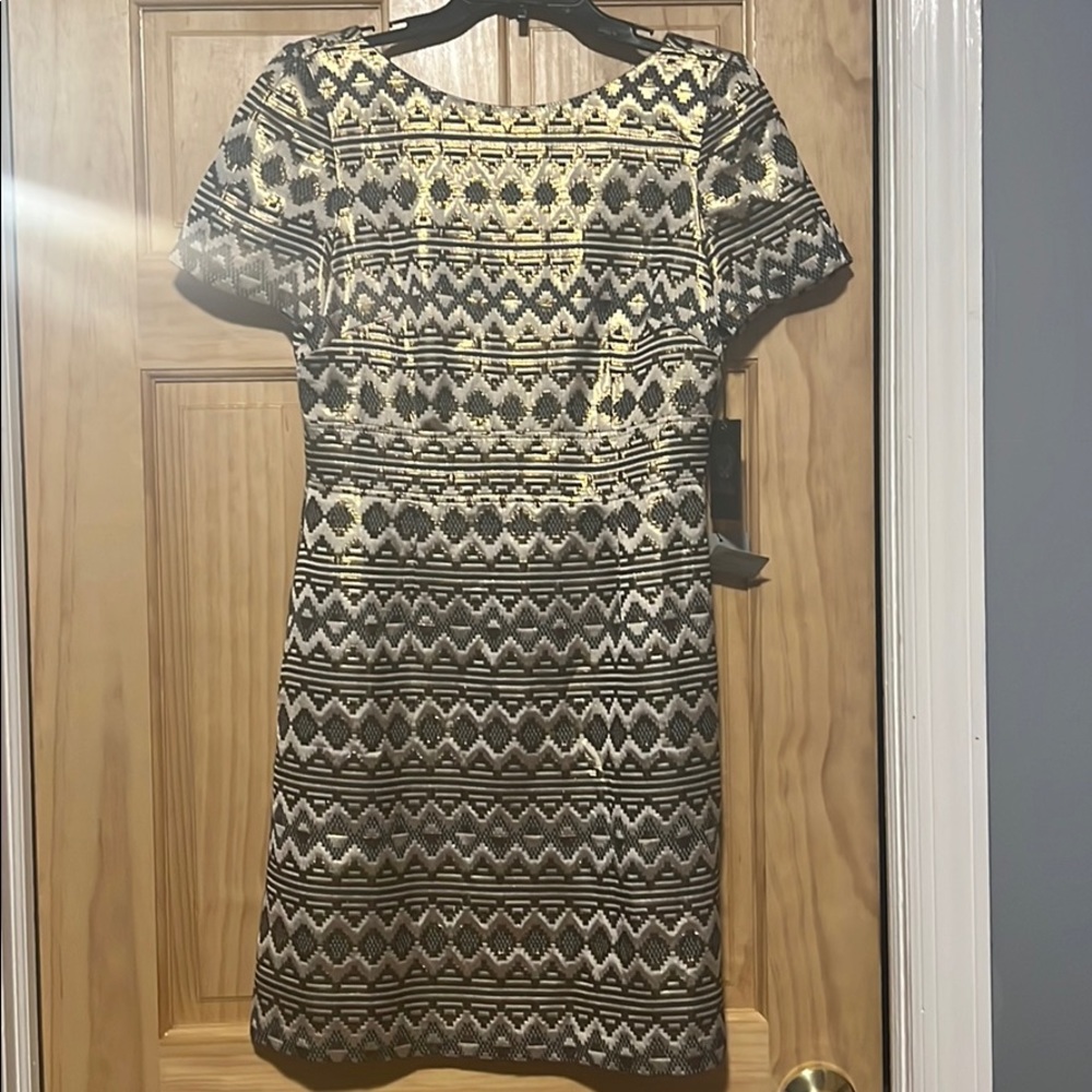 Vince Camuto Gold & Cream Evening Dress NWT